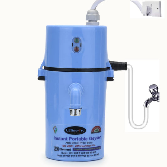 INDIAS UNLIMITED WATER RUN WITH in (6-Sec) Instant Electric Water Geyser, Portable Geyser, Mini Geyser, ABS Body- Shock Proof, Electric Saving, Replacement Warranty (Blue)