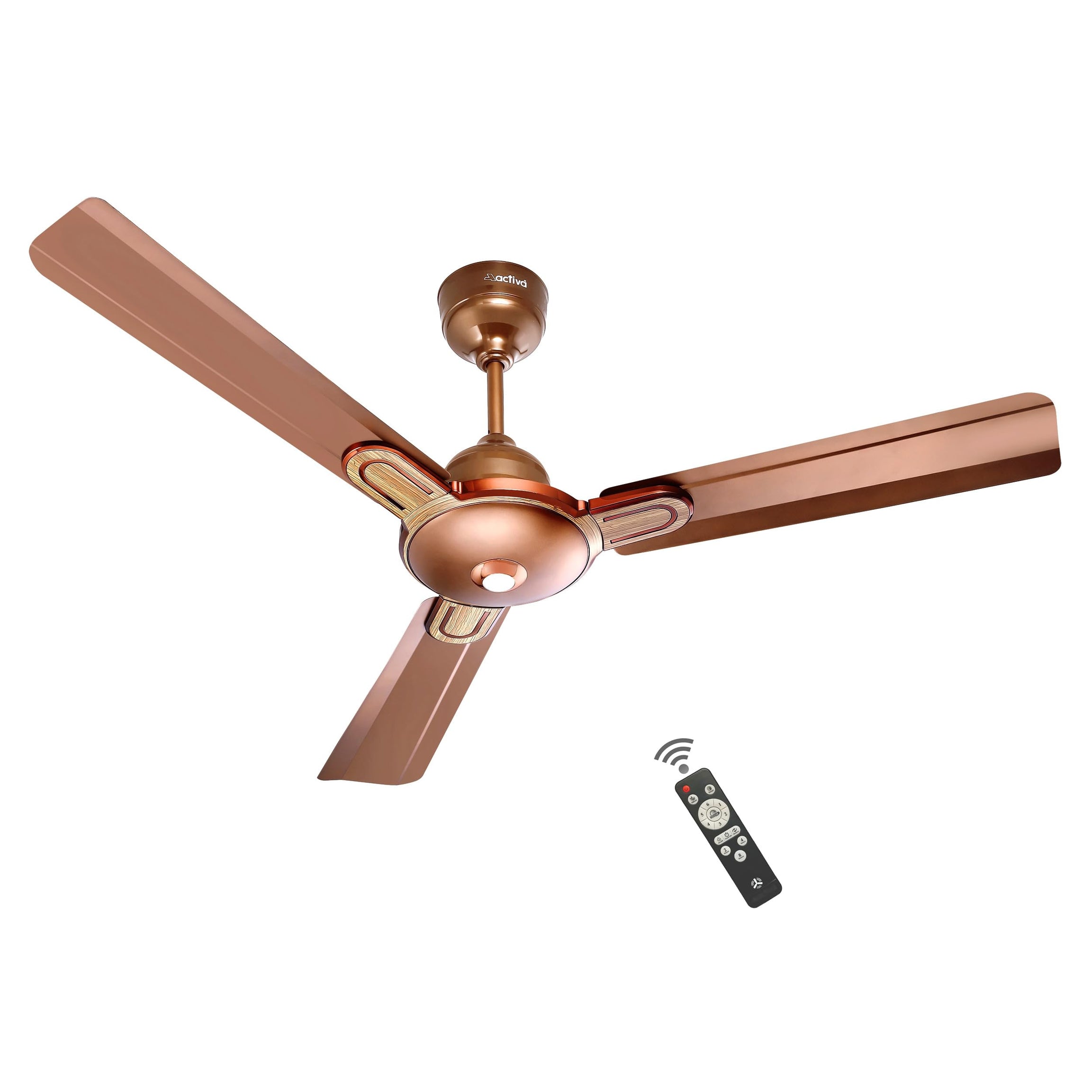 ACTIVA Energia Premium 1200 MM (28 Watts) 380 RPM BLDC Motor Fan With LED Light |Remote| 3 Blade Energy Saving Ceiling Fan With 5 Year Warranty (ROSE WOOD)