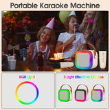 Wembley Karaoke Machine for Kids Adults, Mini Portable Blue-Tooth Karaoke Speaker with Wireless Microphone and Dynamic Lights Birthday Gift Home KTV Outdoor Travel