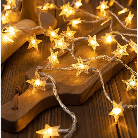 fizzytech 25 Led 4 Meter Star String Lights,Plug in Fairy String Lights Waterproof,Extendable for Indoor,Outdoor, Lights of Home Decoration Warm White,4 meters