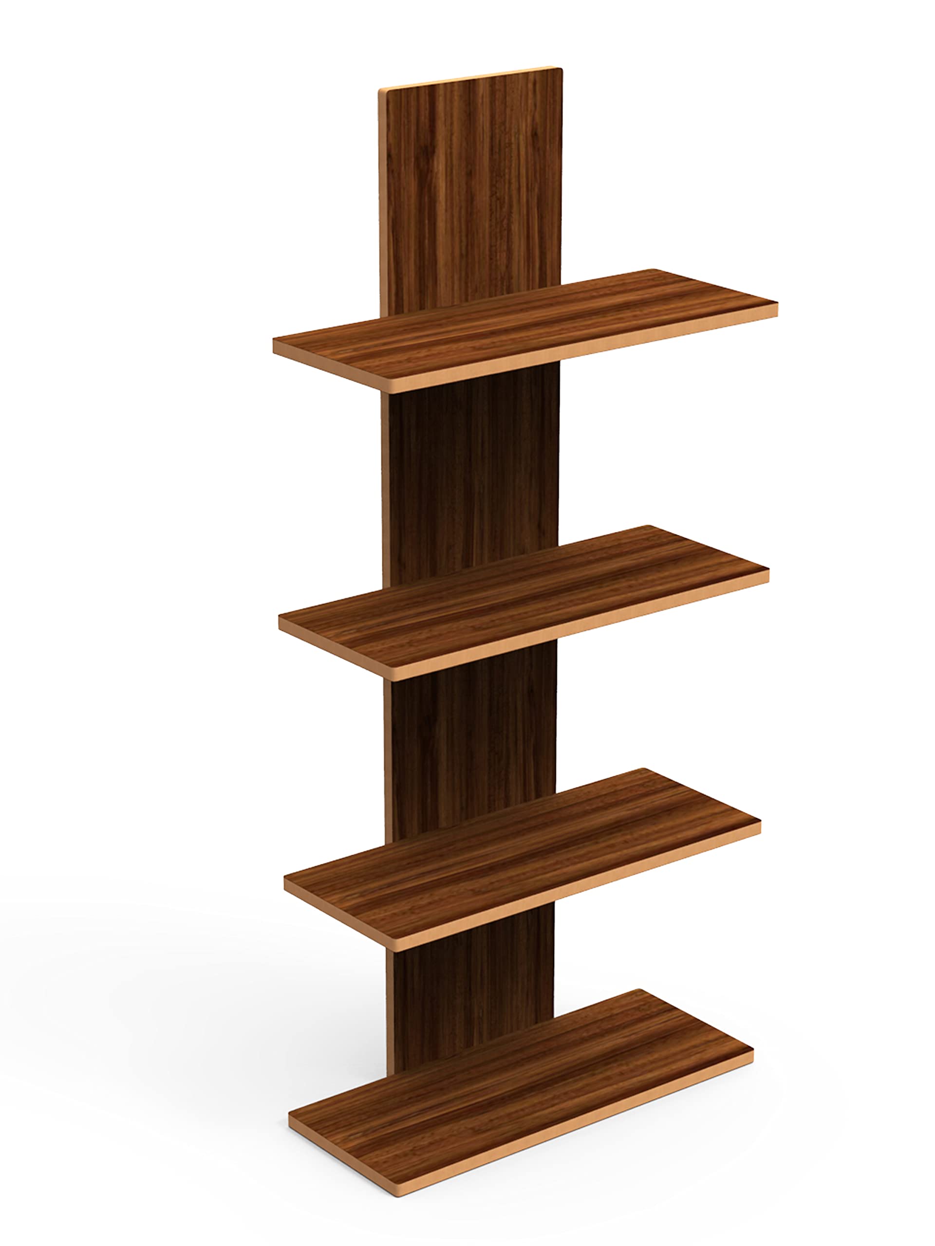 Home Sparkle Utility Column Spine Floating Wall Shelf for Living Room, Wall Mounted Shelf for Home décor, Ideal for Decoration & Storage (Dark Brown)