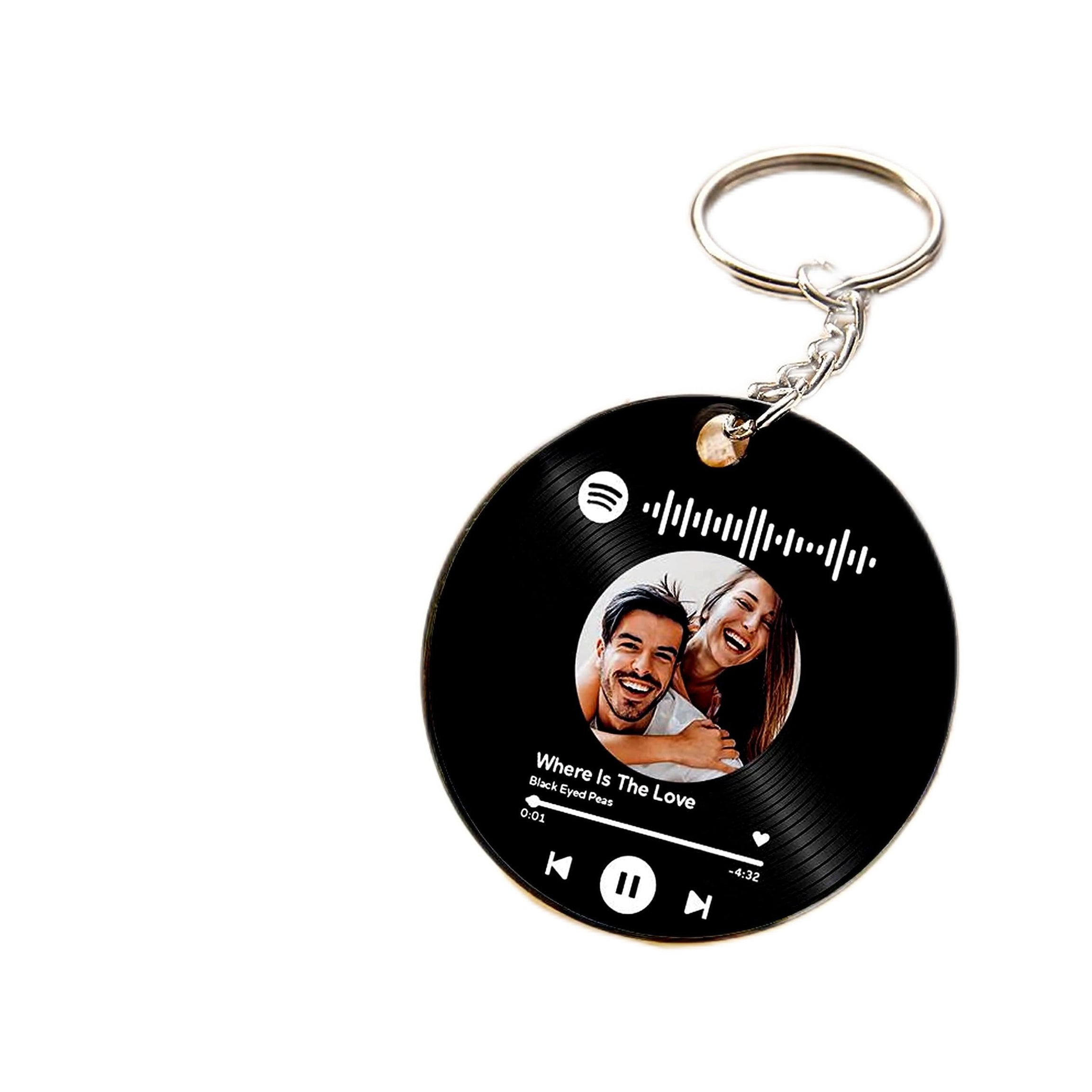 DON'T JUDGE ME Customized Spotify Keychain With Song Code & Photo, Personalized Gifts With Scannable Song Code | Size -5.6 x 4.2 cm, Pack Of 1