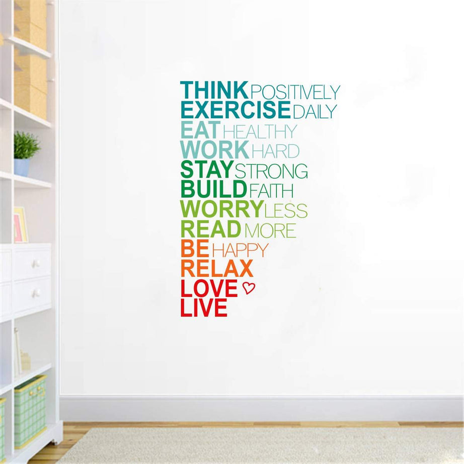 Decal O Decal Wall Decals ' Motivational Quotes- Be Positive ' Wall Reusable Self-Adhesive Sticker s (Pvc Vinyl,75Cm X 50Cm) Multicolour)