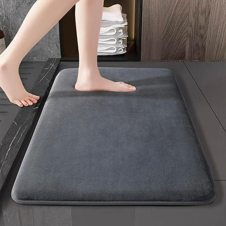 VAS COLLECTIONS Bath Mats Non Slip Anti-Skid - Memory Foam Bathroom Shower, and Tub Rugs Super Absorbent - Quick Dry | Water soak (16" x 24", Grey)