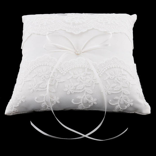 SDR Beige Lace Ring Pillow Cushion Ring Bearer Wedding Party Supplies