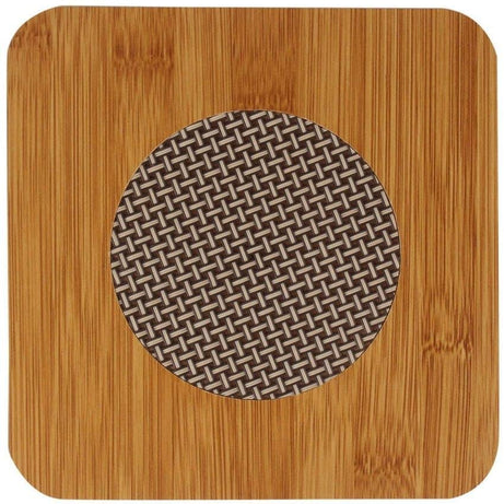 Spellwish Heat Resistant Square Shape Wooden Coaster Pan Pot Holder Heat Insulation Bamboo Coaster Pad Hot Coffee Bowl Tea Cup Heat Pad Placemat for Home Kitchen Dining Table (2)