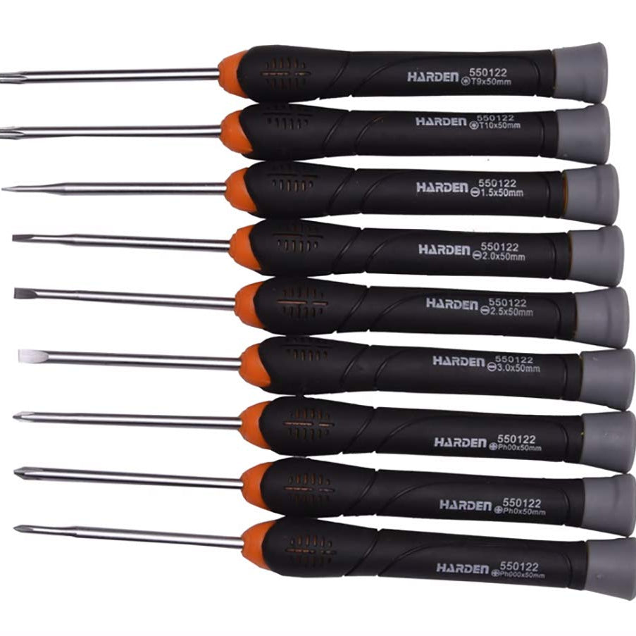 Harden Professional Precision Screwdriver Set Includes Slotted 4Pcs, Phillips 3Pcs & Torx 2Pcs - 550122