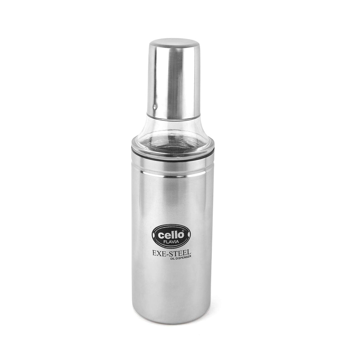 CELLO Flavia Stainless Steel Oil Dispenser, 500ml, 1 Unit, Silver