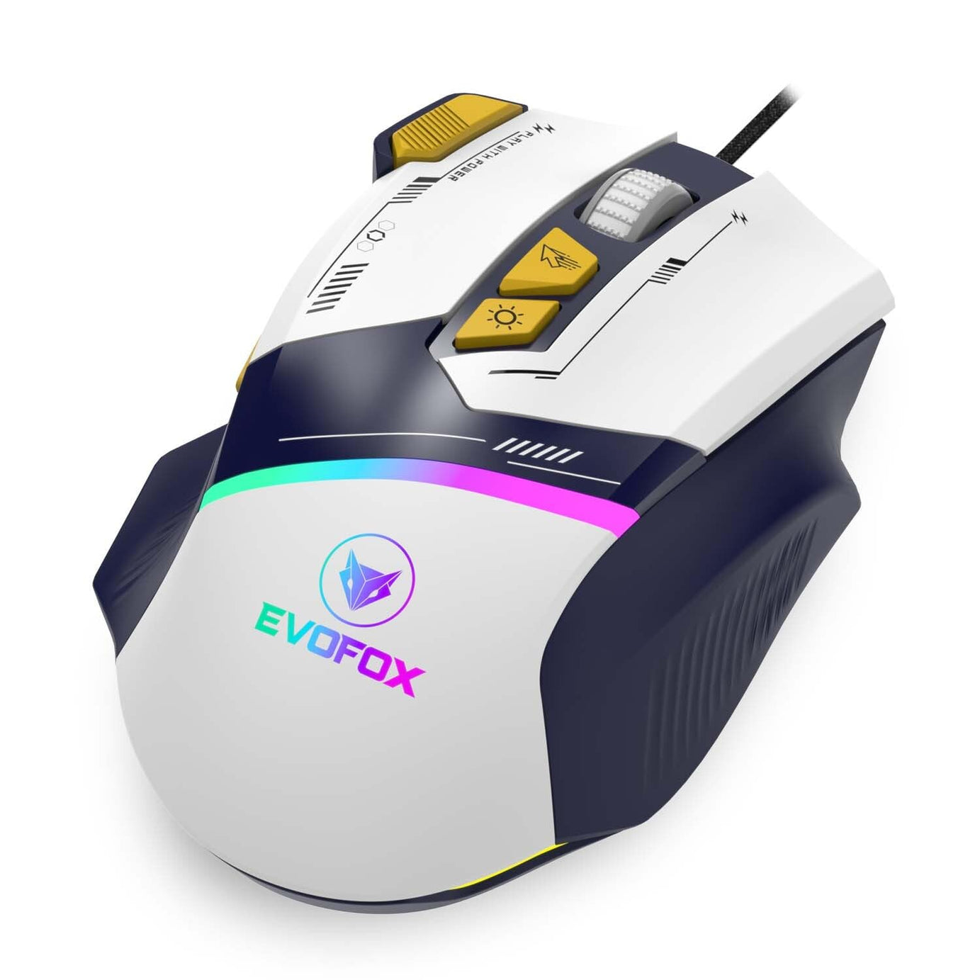 EvoFox Blaze Programmable Gaming Mouse with 500Hz Polling Rate | Ultra-responsive 7000fps | Gaming Grade Sensitive DPI Upto 12800 | RGB lights with music sync mode| Windows Software