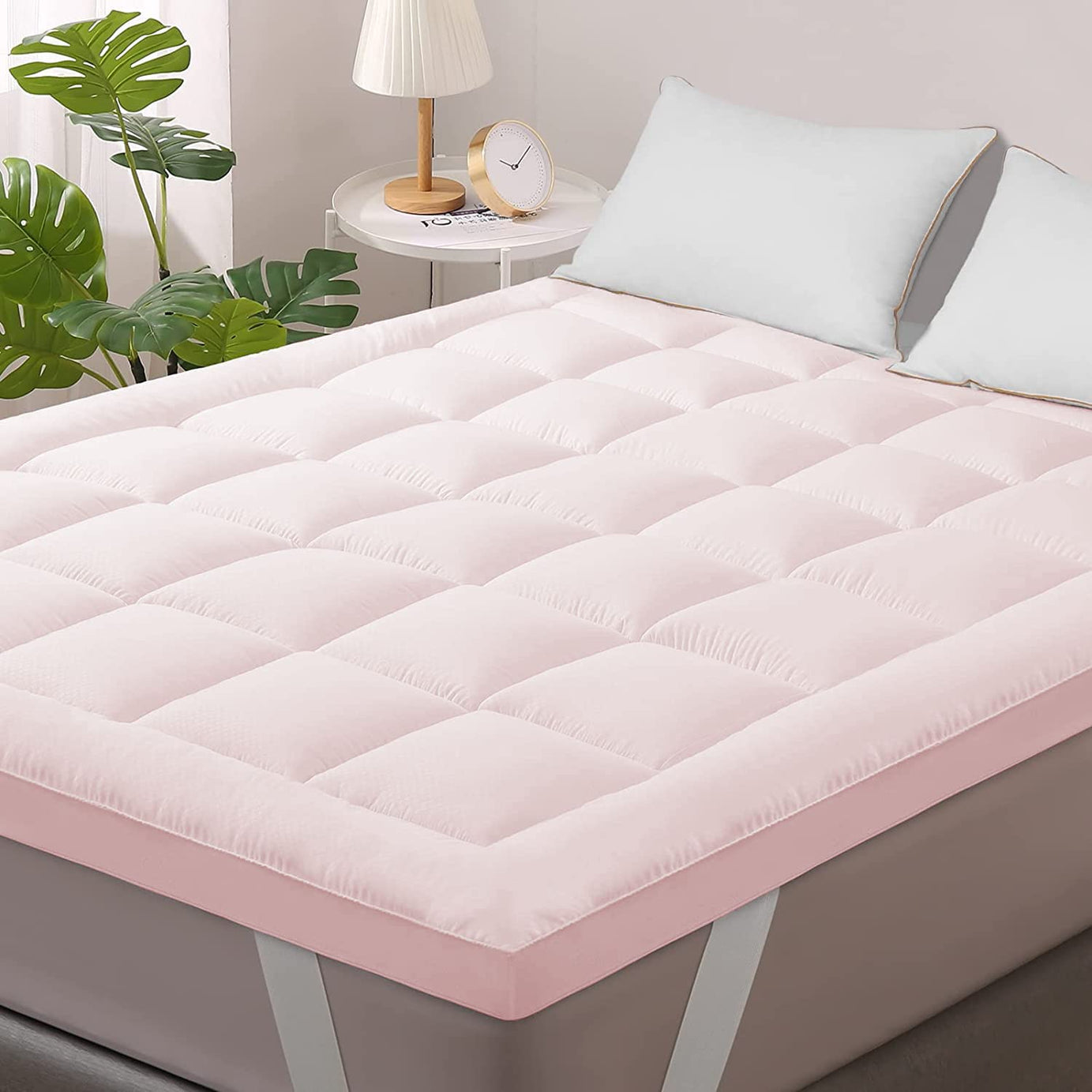 Linenovation Super Soft 800 GSM Microfiber Mattress Padding/Topper for Comfortable Sleep-Single Bed-36 Inch X 72 Inch-Pink