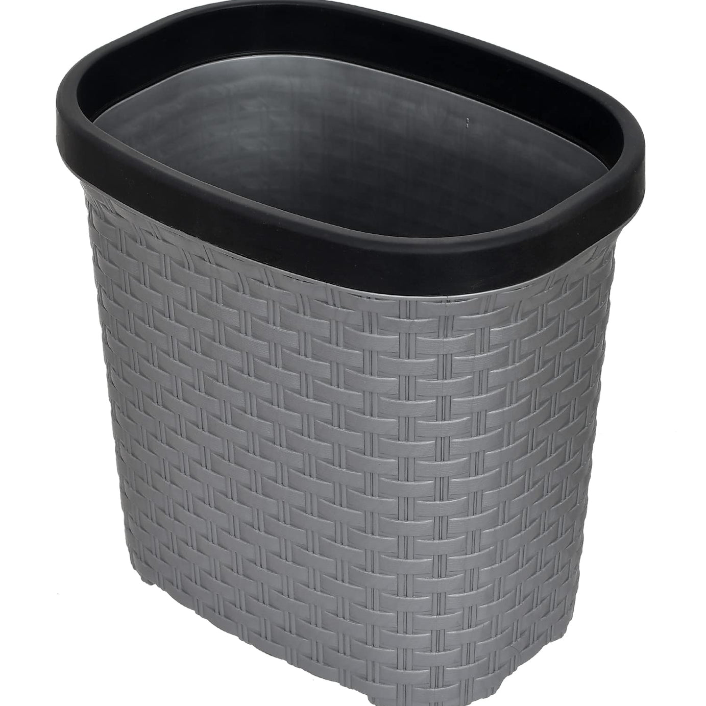 Kuber Industries Open Plastic Dustbin Without Lid|Garbage Bin, Trash Can, Waste Bin For Home, Office 7 Litre (Grey)