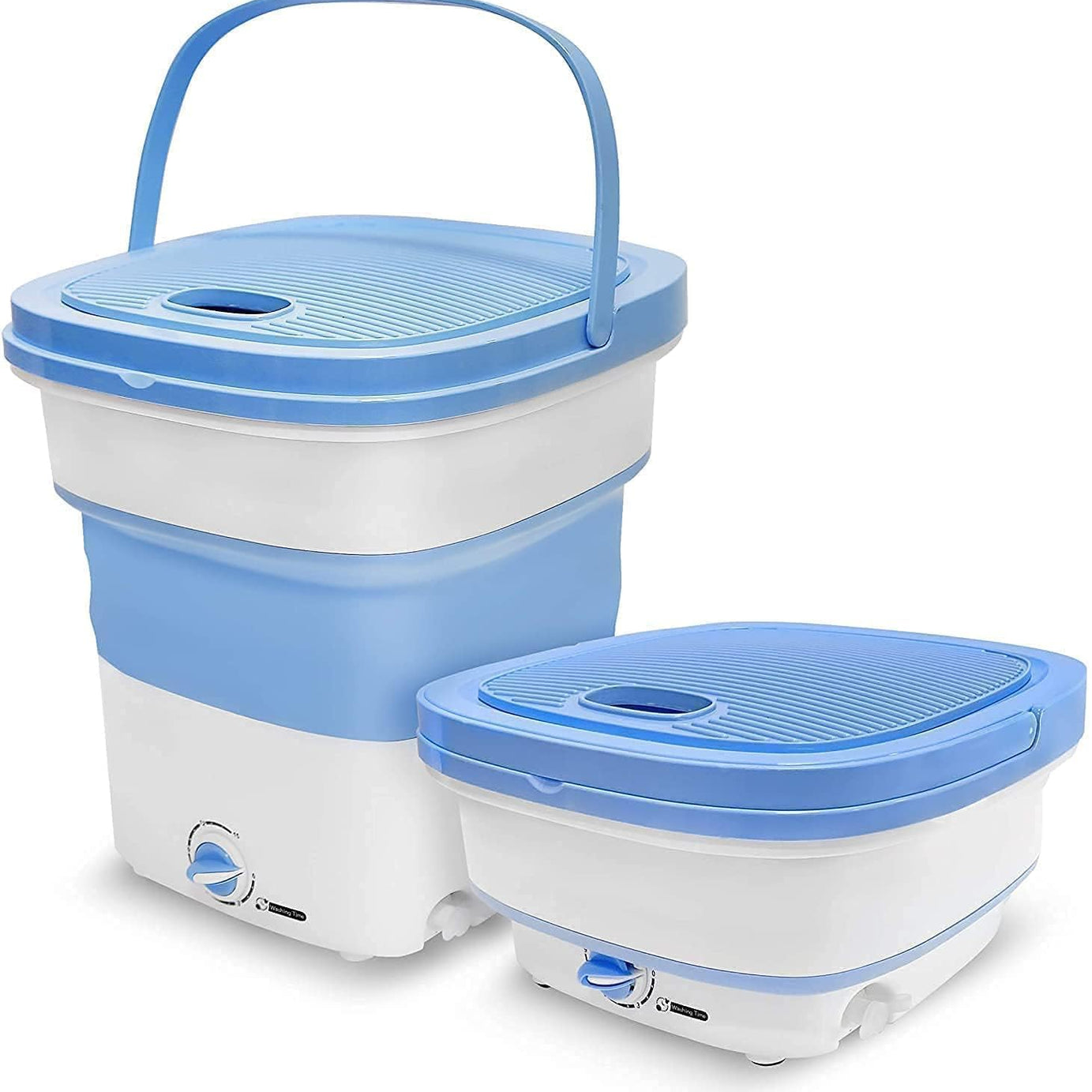 ROMINO 2 Kg Portable Mini Top Loading Washing Machine, Foldable Bucket Washer with Modes, Single Person Use Mobile Washing & Spin Dry for Baby Clothes, Travel, Lightweight (Multi)