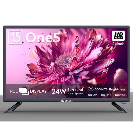 One5 60 cm (24 inches) HD Ready LED TV O5H2D4 (Black) (2024 Model)