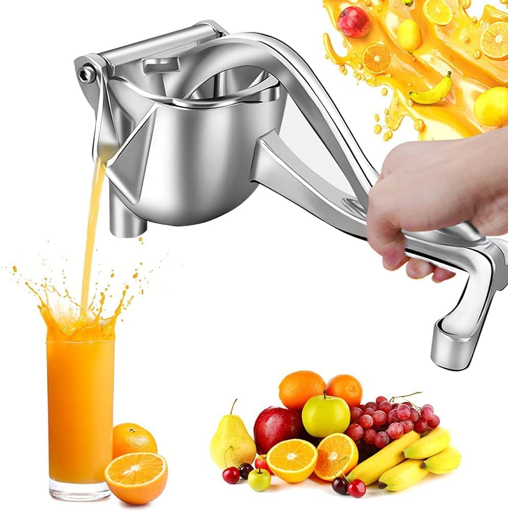 Aluminium Manual Fruit Juicer Orange Juicer Heavy Duty Hand Press Metal Lime Juicer Hand Juicer, juicer Instant, Orange Juicer, Aluminium Handle Juicer Garlic Paste Per Clove (Aluminium)