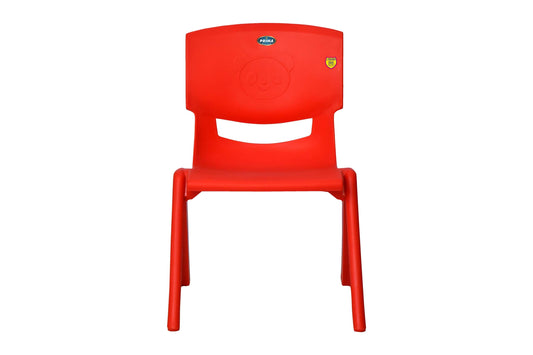 Prima Baby Plastic Chair 120 Strong Durable and Comfortable with Backrest for | Kids | Study | Play for Home/School/Dining for 2 to 6 Years Age, Red Color