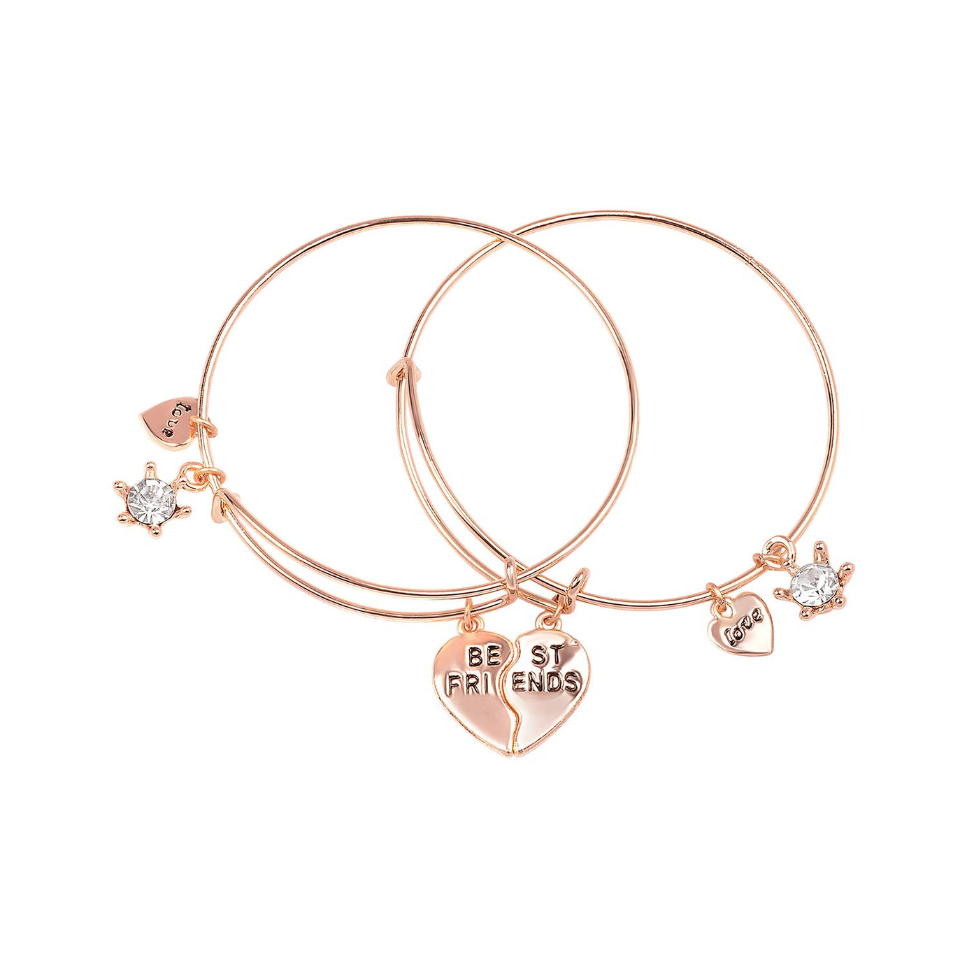 Mahi Rose Gold Plated Funky Best Friends Love Bracelets for Girls and Women (BRCO1100452Z)