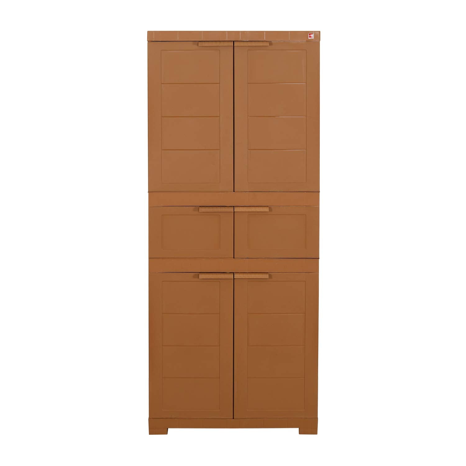 Cello Novelty Triplex Plastic Cupboard with 4 shelves(Sandalwood Brown)