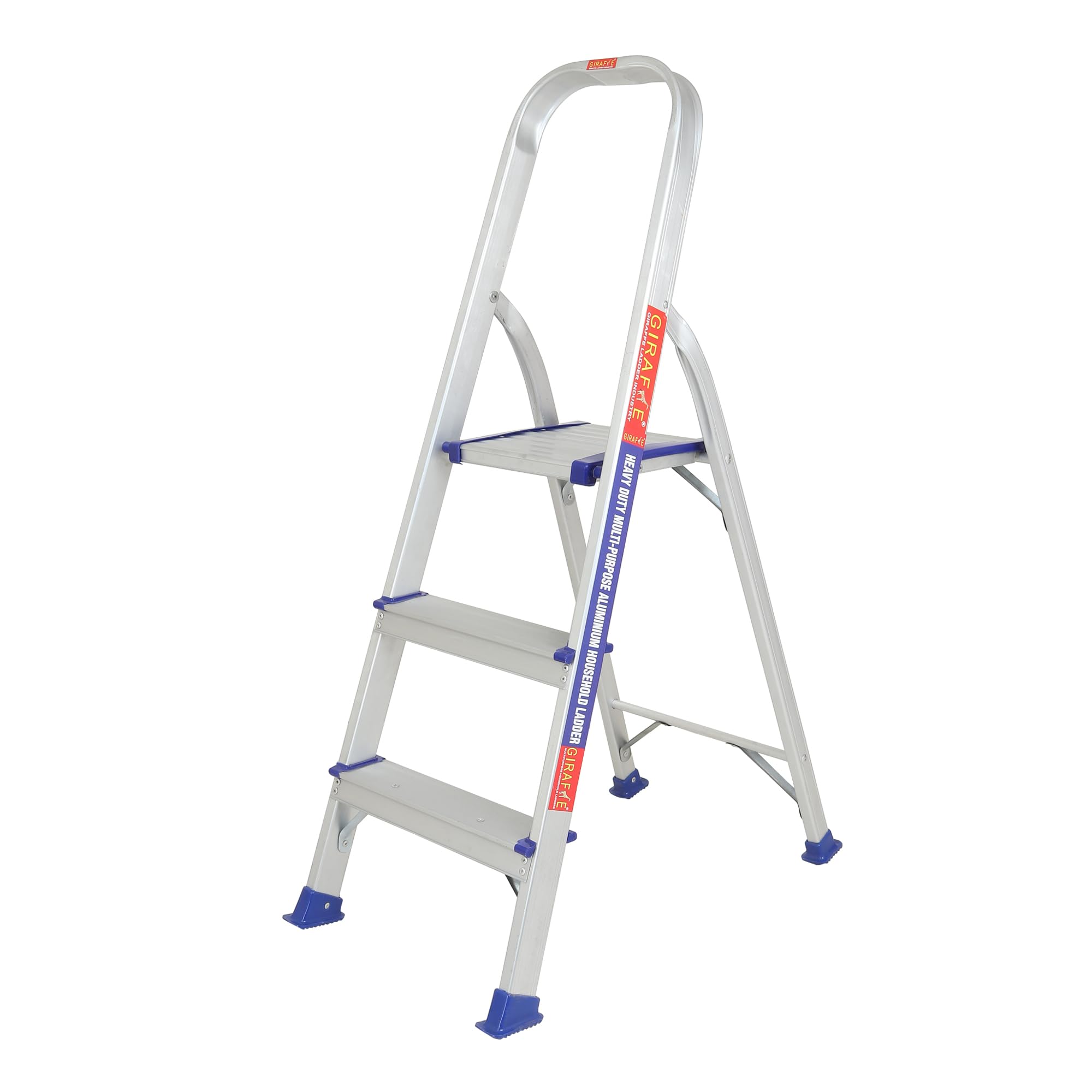 Giraffe kohinnor 3 Step Light Weight Aluminium Step Ladder Heavy Duty Folding Ladder Made in India (3 Step)