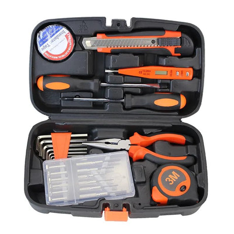 Home Tool Kit Set 22 pcs, Electrical Repair Tool Storage Kit Set for Emergency Uses, Screwdriver, Hammer,Hex Key, Insulated Tape,Measuring Tape,Cutter and Pliers All Kit Set & Accessories