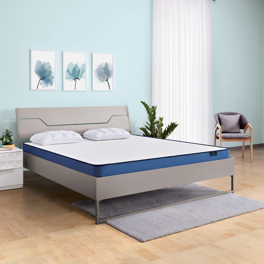 Nilkamal SLEEP Hybrid Wood and Metal Structure Grande Queen Size Bed, Lightweight and Portable (78 X 60, Grey)