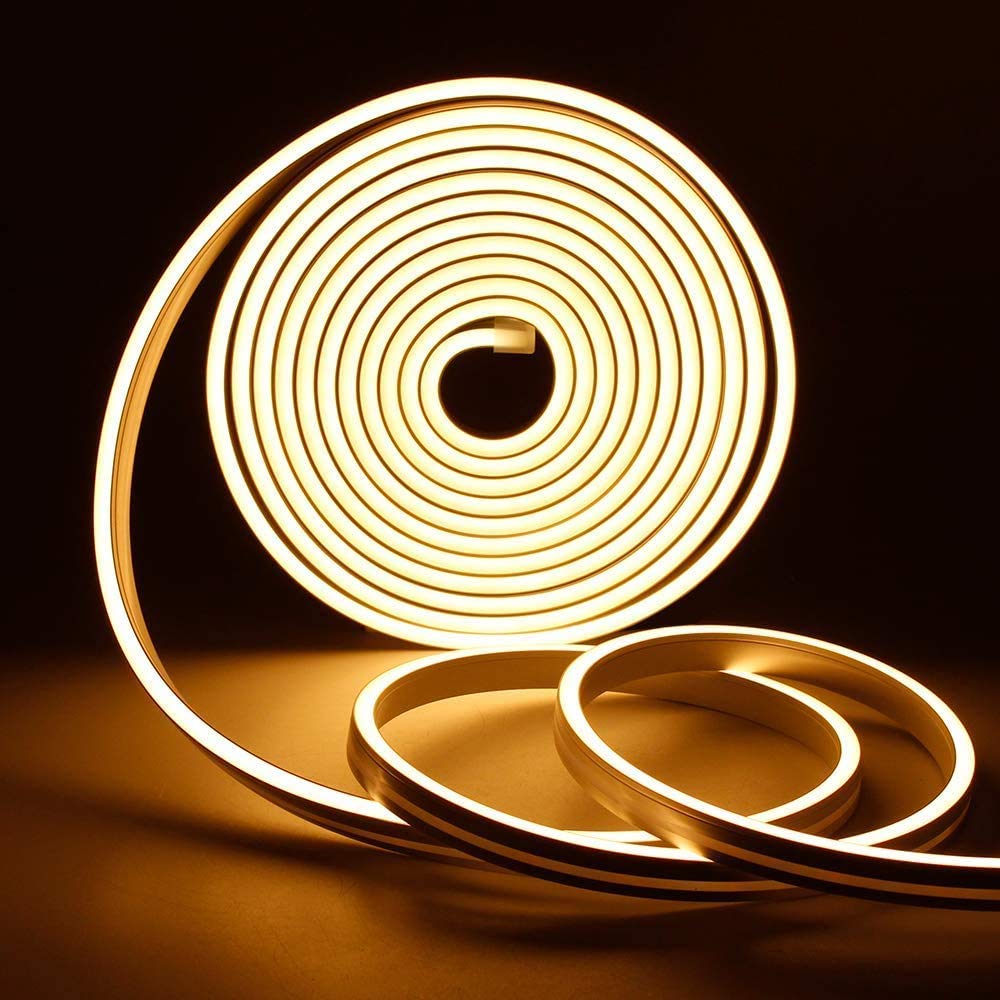 DOJI 5 Meter Led Neon Light,Rope light,Strip light,Waterproof Outdoor Flexible Strip Light with Adapater for Diwali,Christmas,Home Decoration. (Warmwhite)