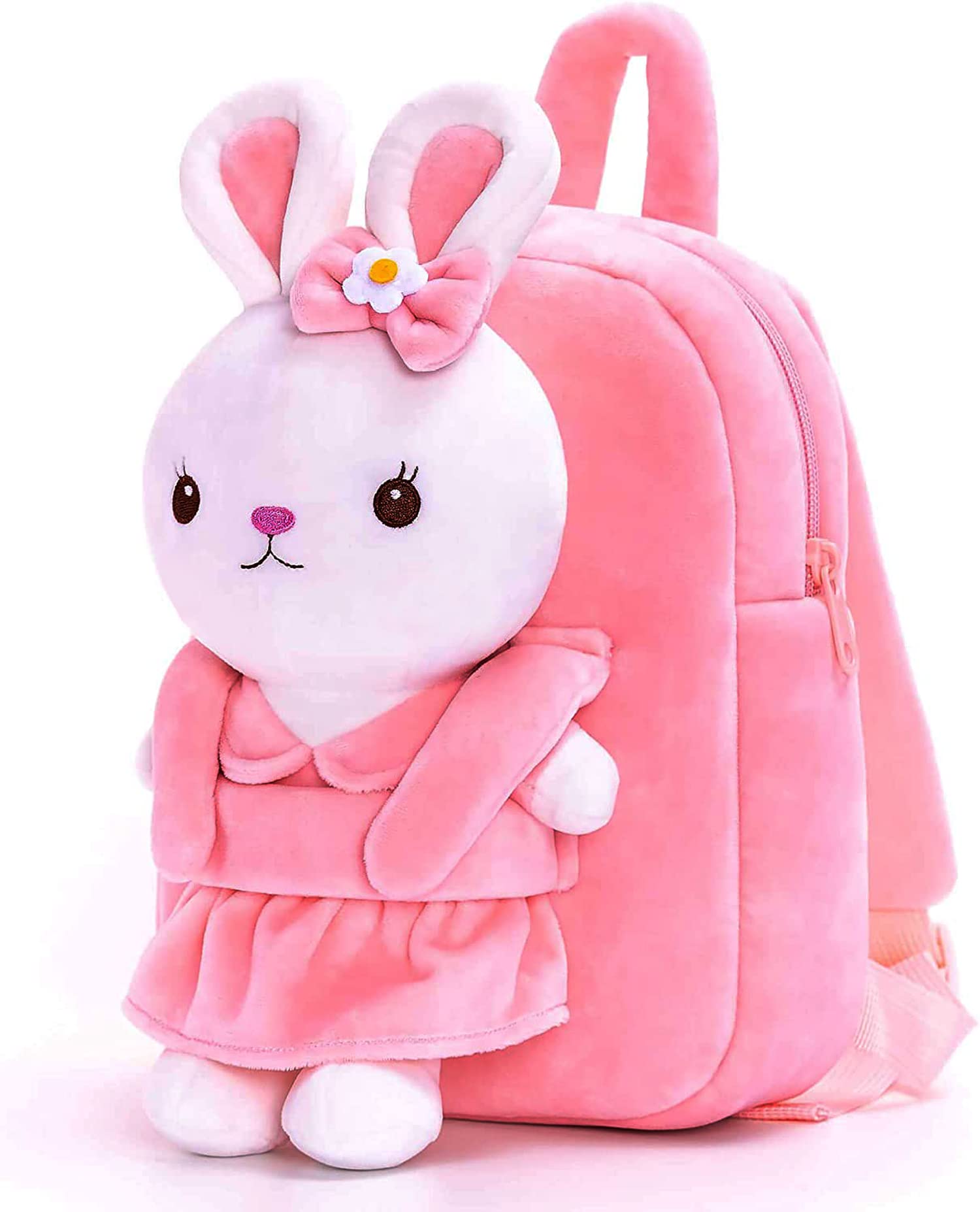 Frantic Full Body Pink Rabbit Kids Soft Cartoon Animal Travelling School Bag Soft Plush Standard Backpack S Boys Girls Baby For 2 To 5 Years Baby/Boys/Girls Nursery, Preschool Full Size, 10 Liter