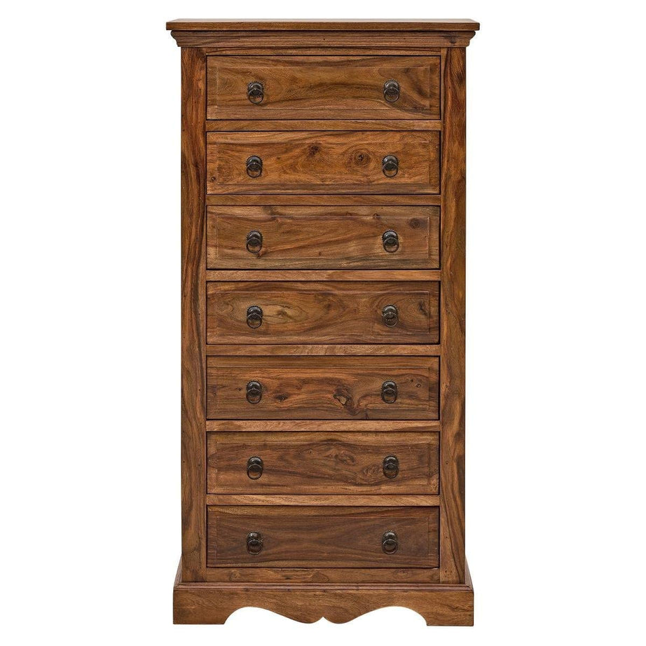 Royal Wood Solid Sheesham Wood Chest of Drawers for Bedroom and Living Room in Brown Teak Finish