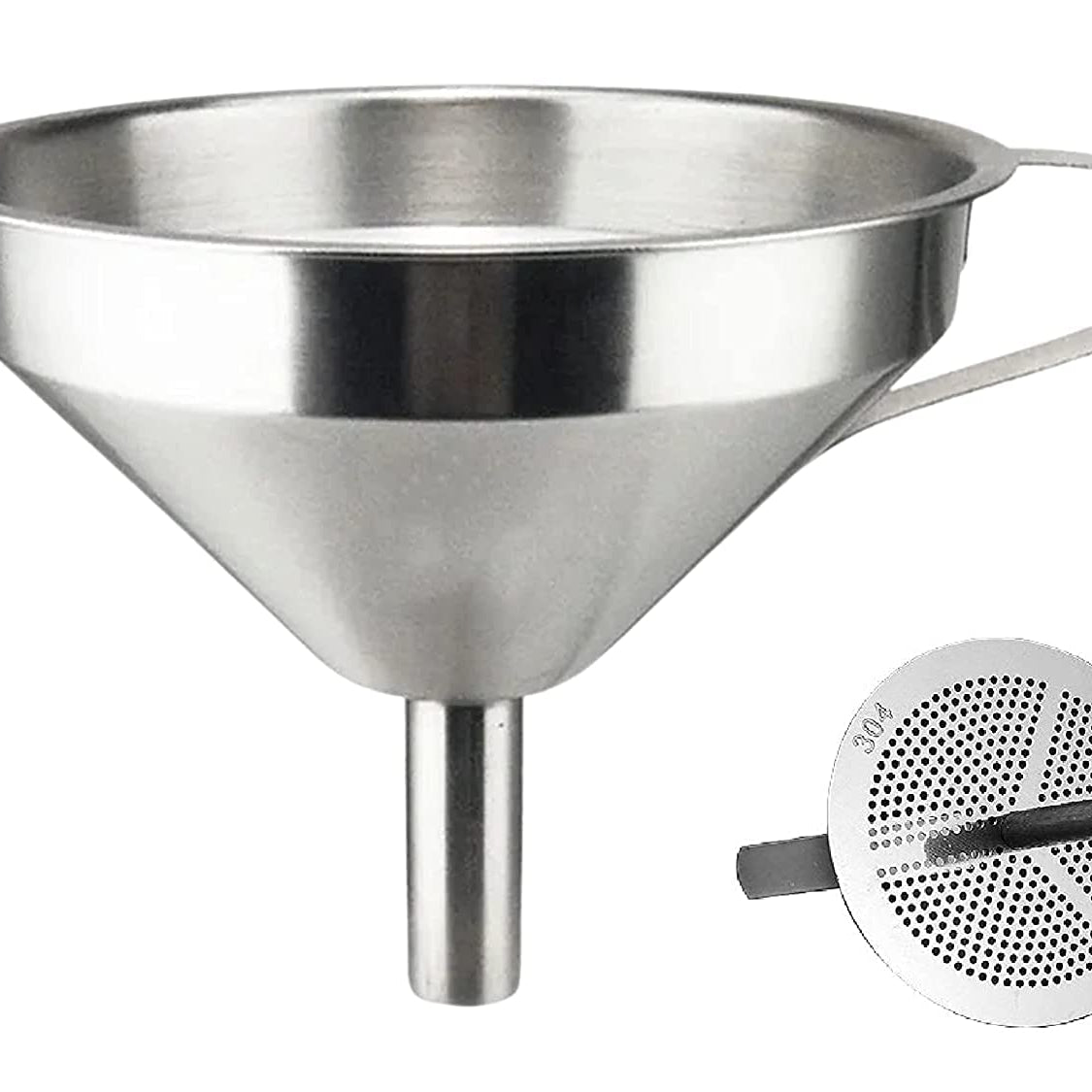 Bridge2shopping 13 CM Stainless Steel Funnel with Detachable Strainer