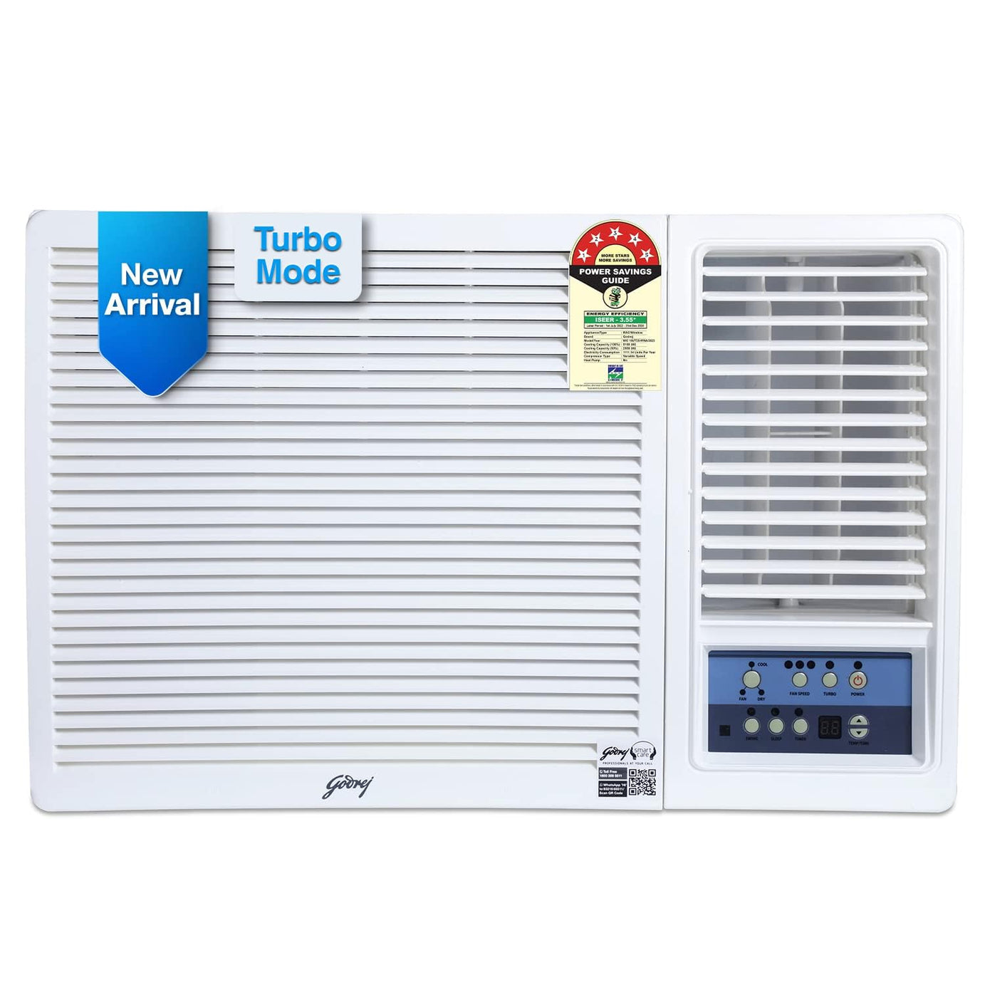 Godrej 1.5 Ton 5 Star, Turbo Mode, Inverter Window AC (Copper, Anti-Dust Filter, Anti-Freeze Thermostat, 2023 Model, AC 1.5T WIC 18UTC5 WWA, White)