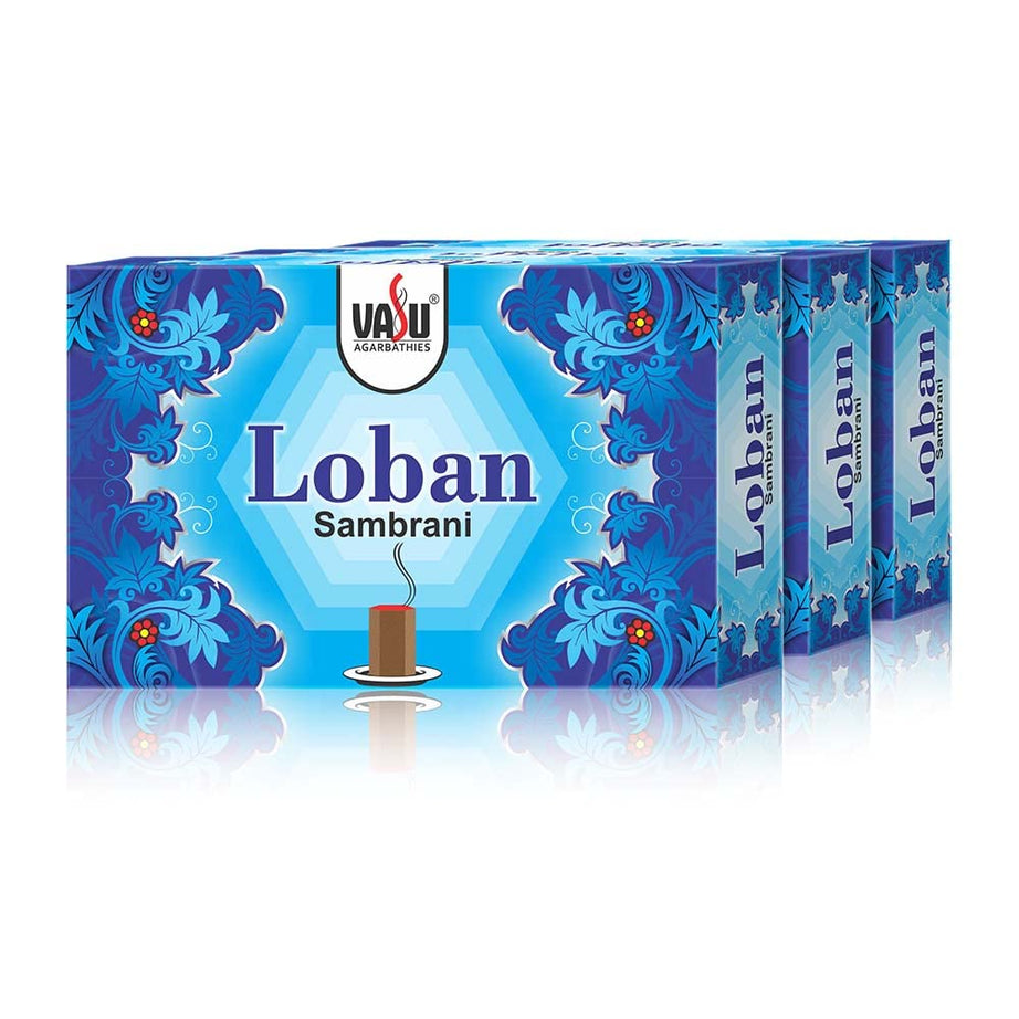 Cycle Pure Vasu Loban Sambrani Dhoop for Pooja (288 pcs) | Dhoop batti Guggal for Puja, Home & Festivals | Loban Dhoop Original with Burner | Pack of 3 (96 Dhoop/pack + 1 burner plate/pack)