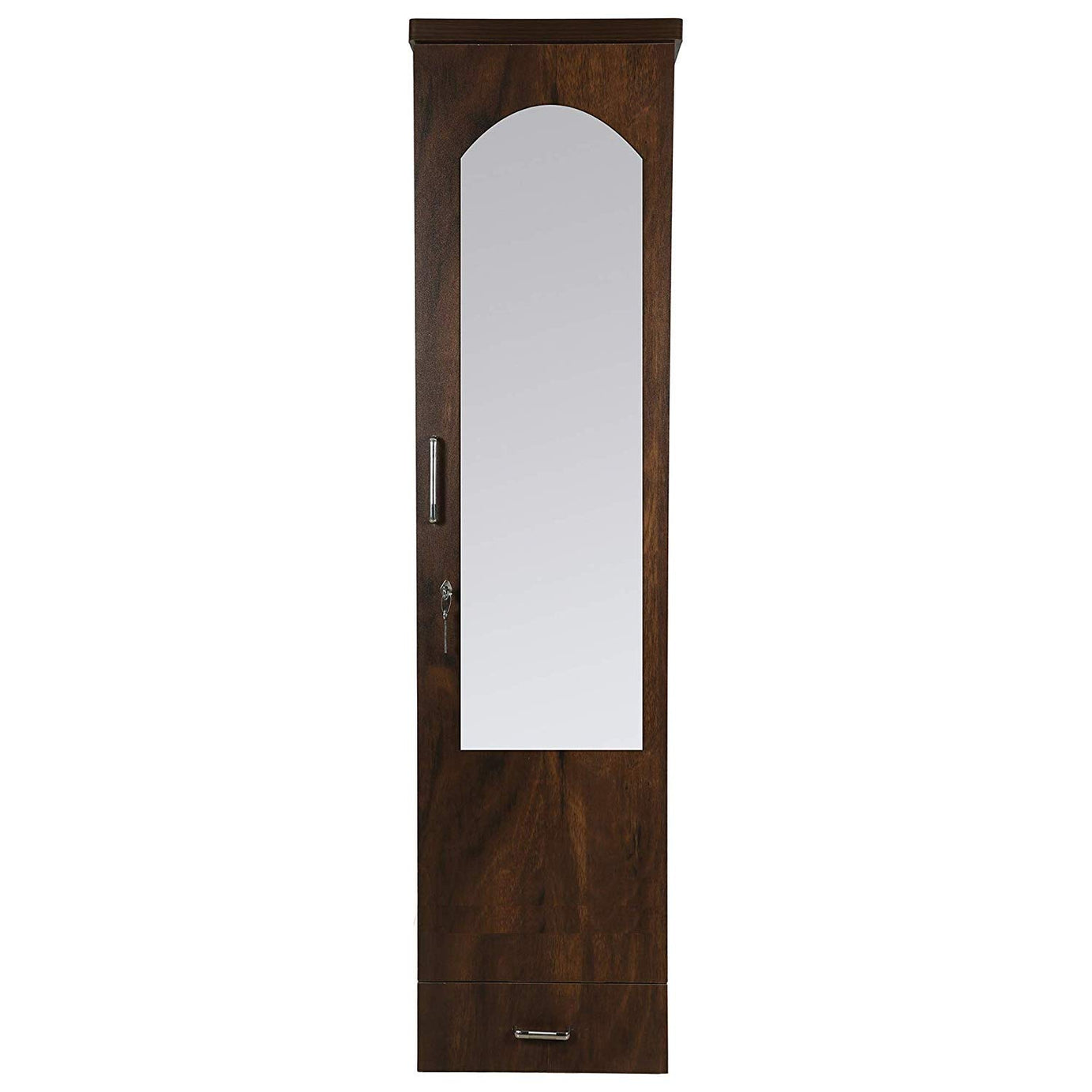 Nova Furnitures Caspian Furniture Single Door Wardrobe with Mirror(Engineered Wood)