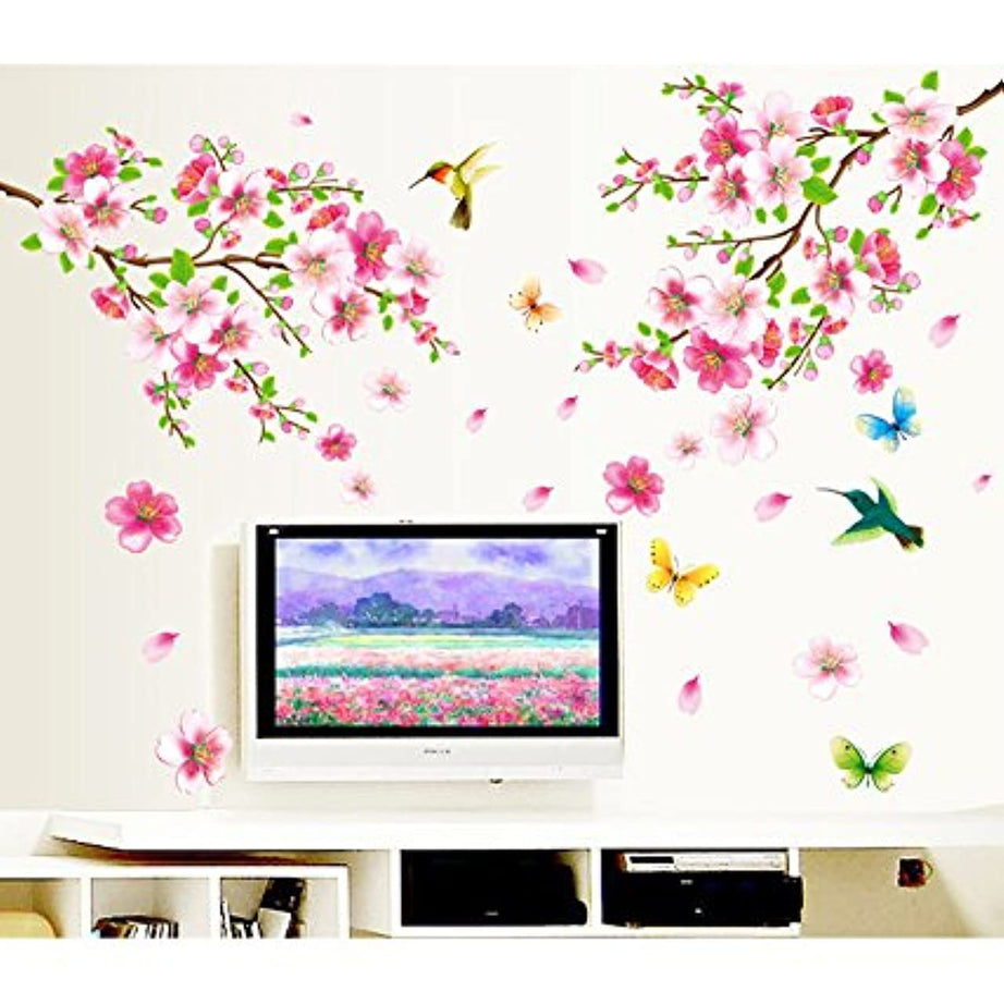 Decals Design 'Flowers Branch' Wall Sticker (PVC Vinyl, 60 cm x 90 cm),Multicolor