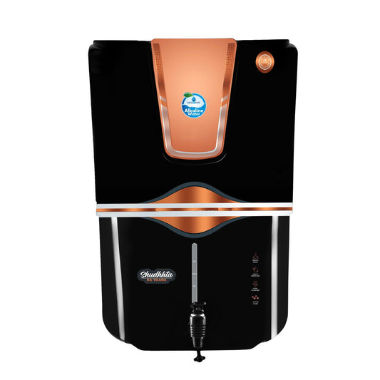 AQUA D PURE Copper + Alkaline RO Water Purifier 12L RO+UV+UF Copper+Bio-Alkaline +TDS Control+UV Purified Water, Suitable for all type of water supply 12 Liter