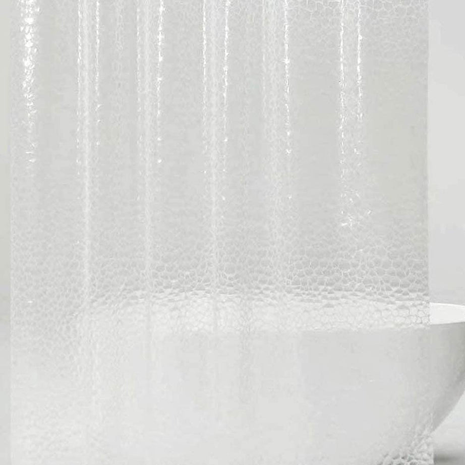 Heart Home 0.20mm 3D Stain Resistant, No Odor Clear Waterproof PVC AC Shower Curtain with Eyelets,7 Feet (Transparent)-HS_38_HEARTH21301