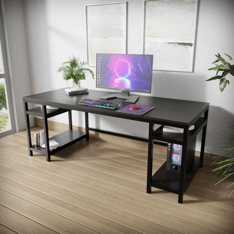 Riyan Luxiwood Edward Computer Table in Engineering Wood for Home & Office, Simple Style Desk, Scratch Resistance Surface, Easy to Assemble. (Brown)