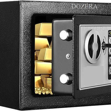 DOZERA Electronic Digital Security Safe Box, Money Safety Password Lock Box, Solid Alloy Steel Cabinet locker for Home, Office, Hotel Rooms, Valuables items, Jewelry, Gold, Cash Money