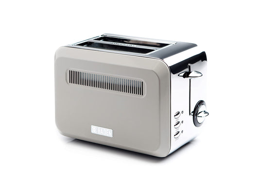 Haden Boston Cream Pyramid 2-Slice Toaster with Variable Browning Control, Removable Crumb Tray, Defrost & Reheat Functions - Sleek Retro Design