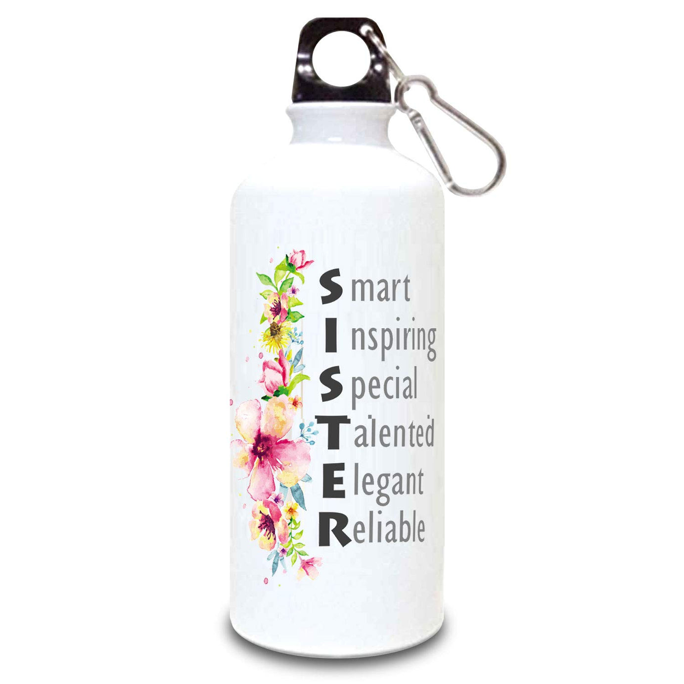 exciting Lives - Special Sister Sipper Water Bottle - Gift for Birthday, Raksha Bandhan, Rakhi- Best Gift For Sisters, Cousions, Friends - White Metal - 600 ml