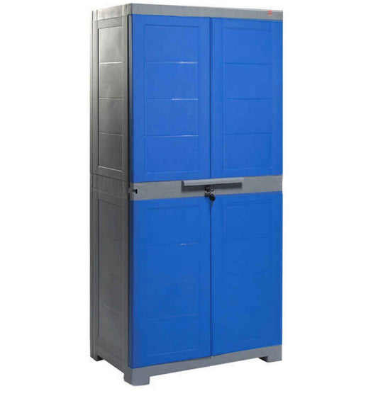 Cello Novelty Plastic Big 2 Door Cupboard - Blue and Grey