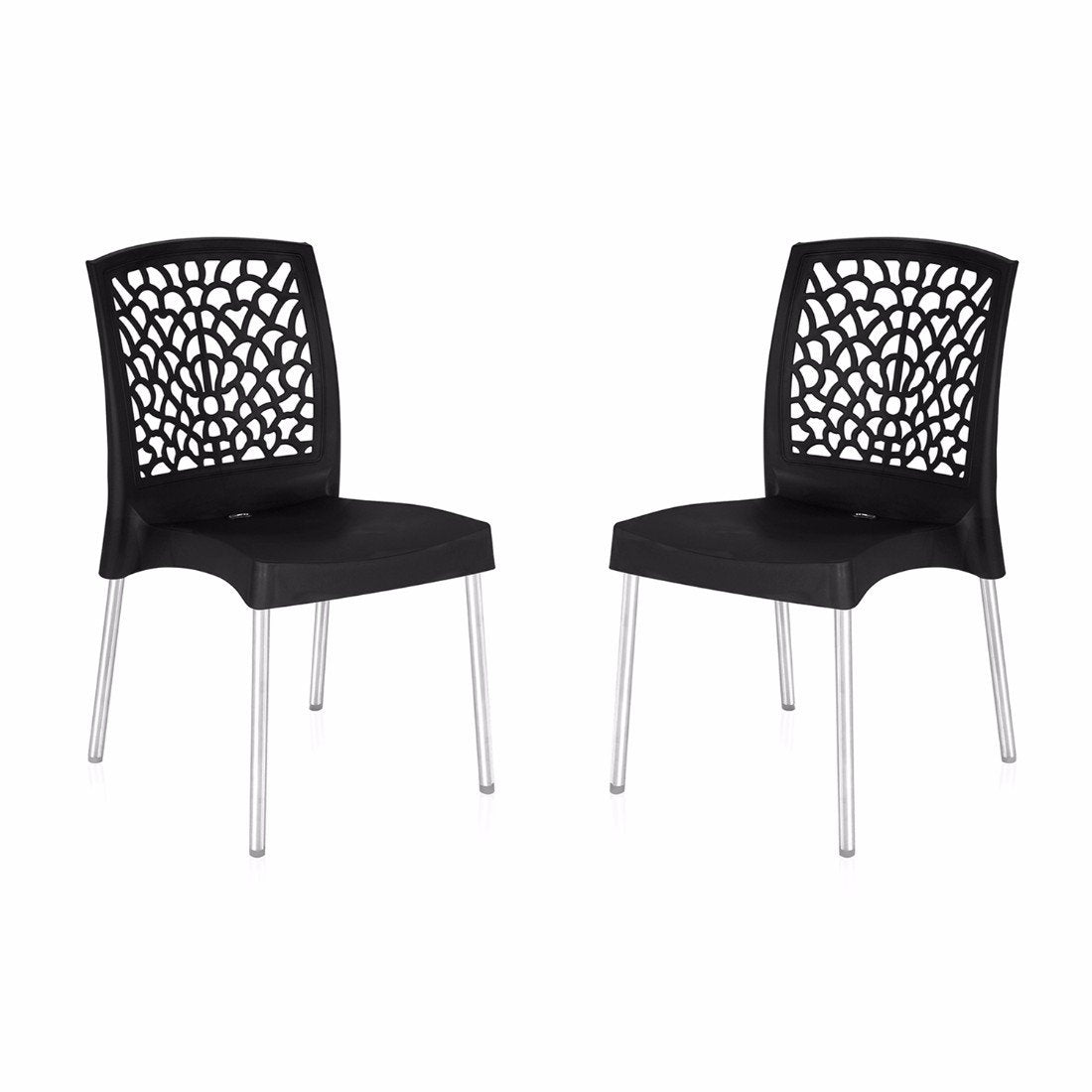 Nilkamal NS19SS Plastic Mid Back with Arm Chair | Chairs for Home| Dining Room| Bedroom| Kitchen| Living Room| Office - Outdoor - Garden | Dust Free |100% Polypropylene Stackable Chairs | Set of 2