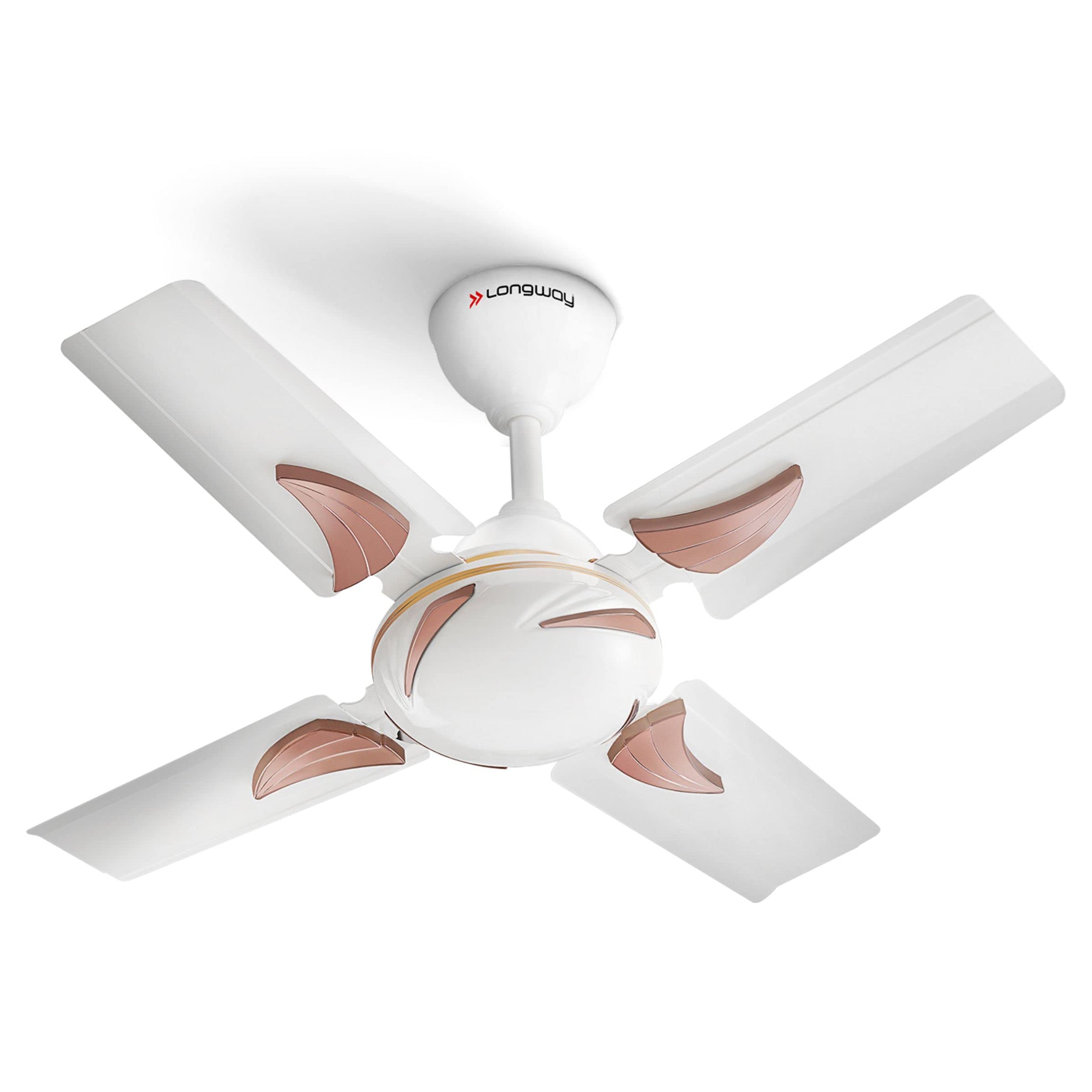 LONGWAY Creta P1 600 mm/24 inch Ultra High Speed 4 Blade Anti-Dust Decorative Star Rated Ceiling Fan (Ivory, Pack of 1)