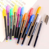 GLUN 12Pcs Neon Color Set Neon Metallic Fluorescence Highlighter Pastel Gel Pen For Art Sketch Doodle Painting Drawing Kids Gift