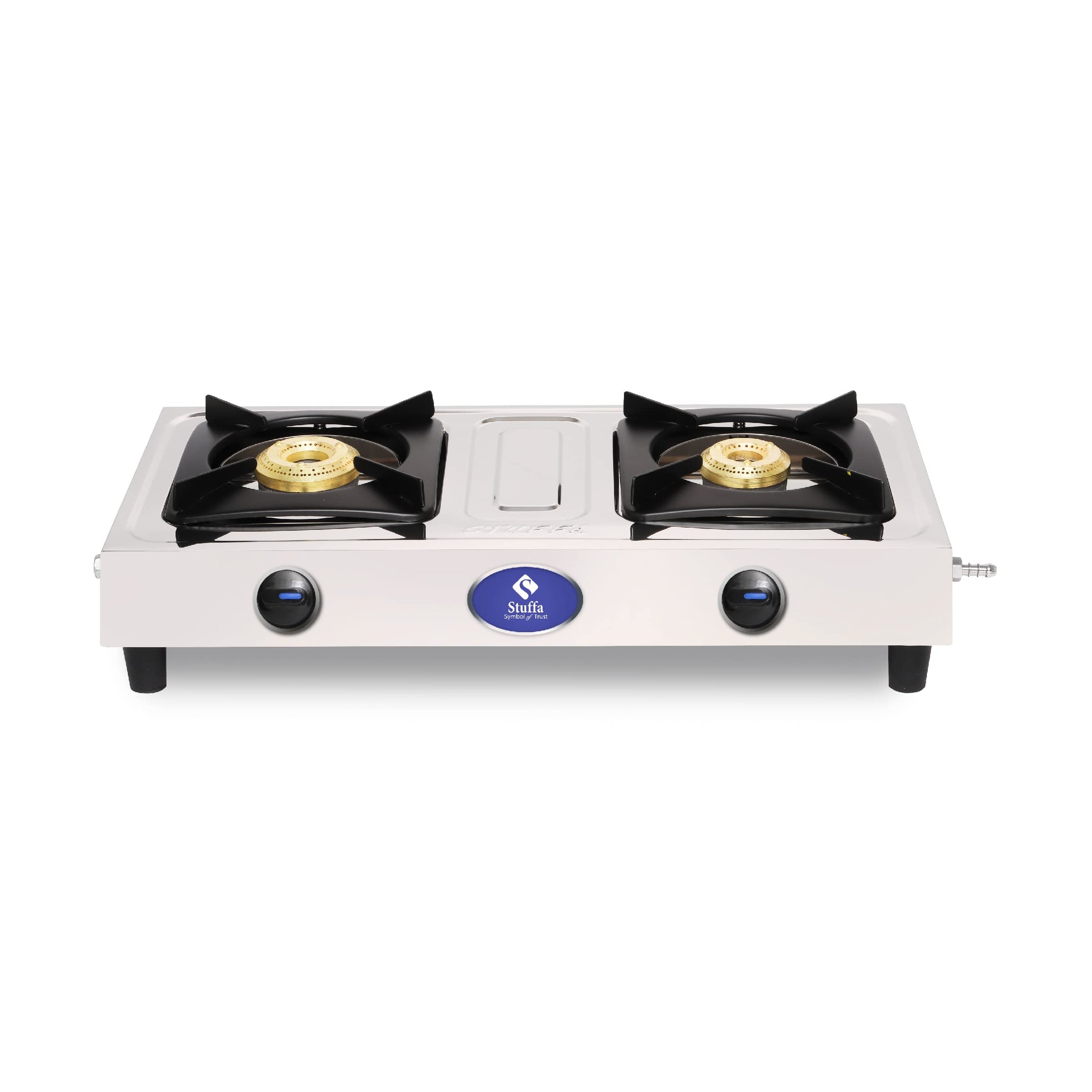 Stuffa Star LPG Stainless Steel 2 Burner Gas Stove, ISI Certified, Manual Ignition, Silver (1 Year Door-step Warranty)