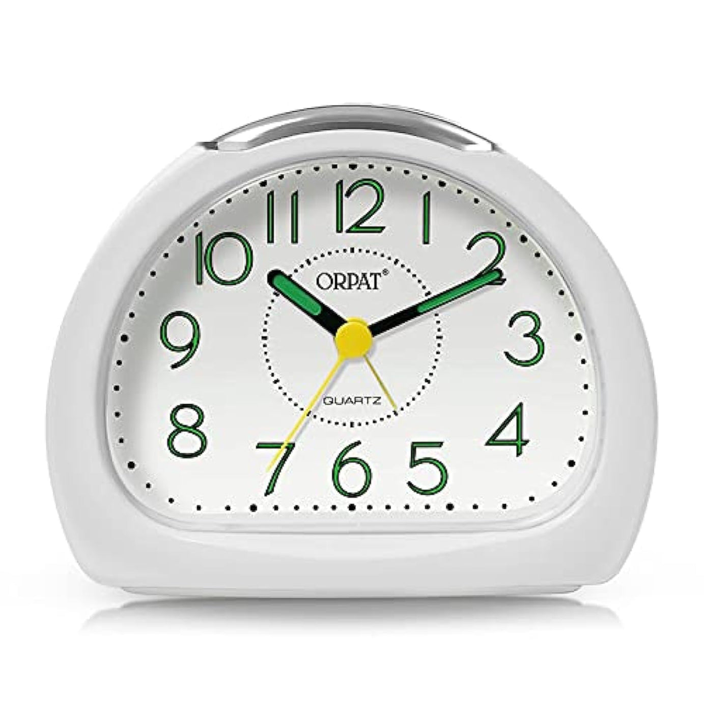 Ajanta Orpat Time Piece Beep Alarm Analog Clock (Small_140X114X74 Mm, White,Plastic)