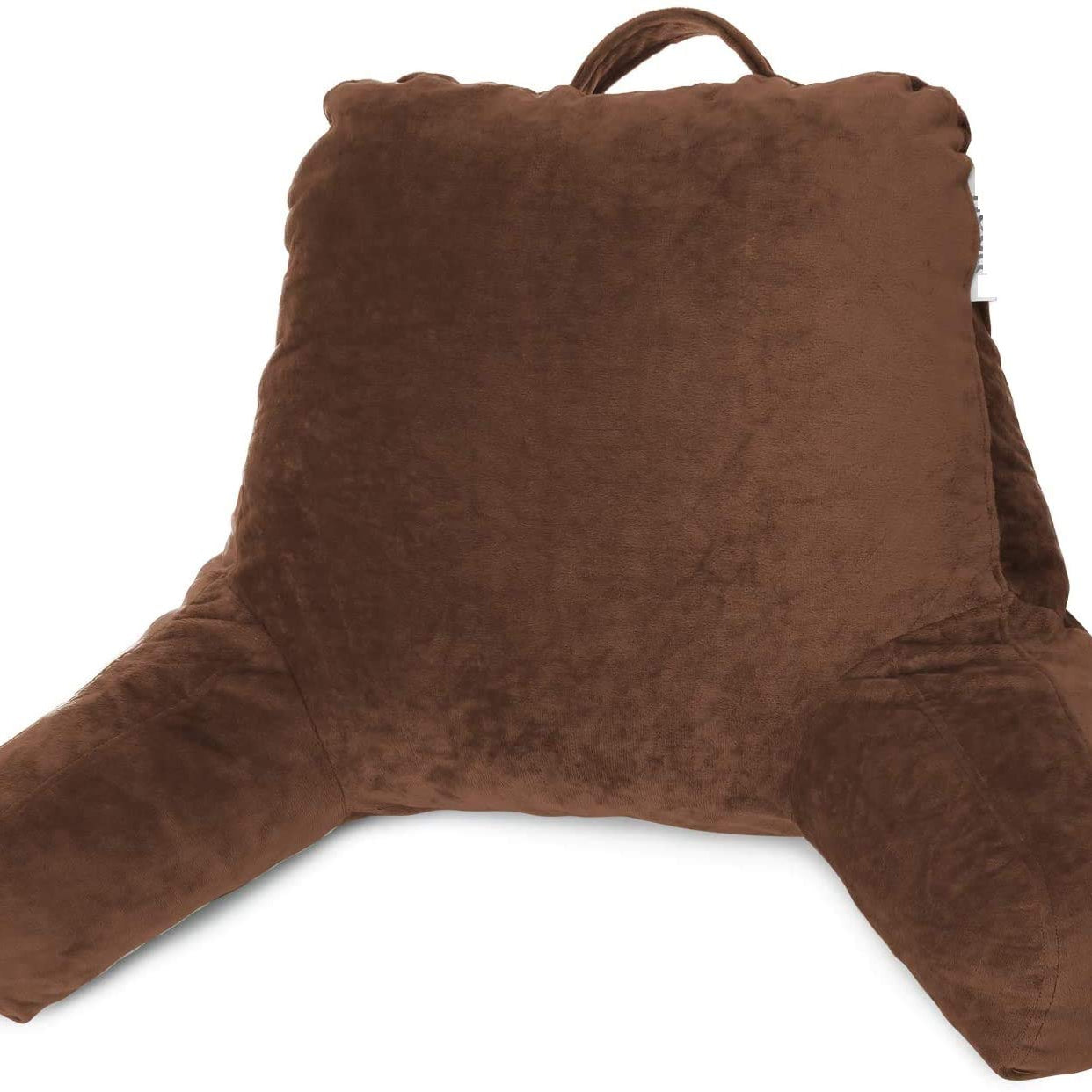 PumPum Microfiber Kids Back Rest Reading Pillow/Cushion with Hand Support,Brown