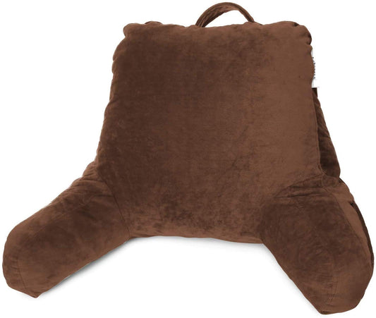 PumPum Microfiber Kids Back Rest Reading Pillow/Cushion with Hand Support,Brown