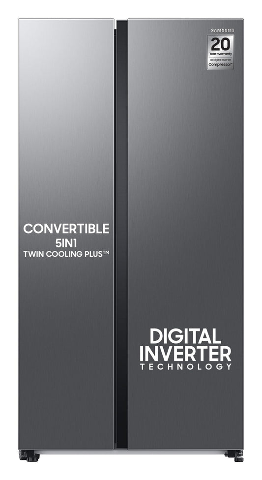 Samsung 653L WI-FI Enabled SmartThings Side By Side Inverter Refrigerator (RS76CG8103S9HL, Refined Inox)