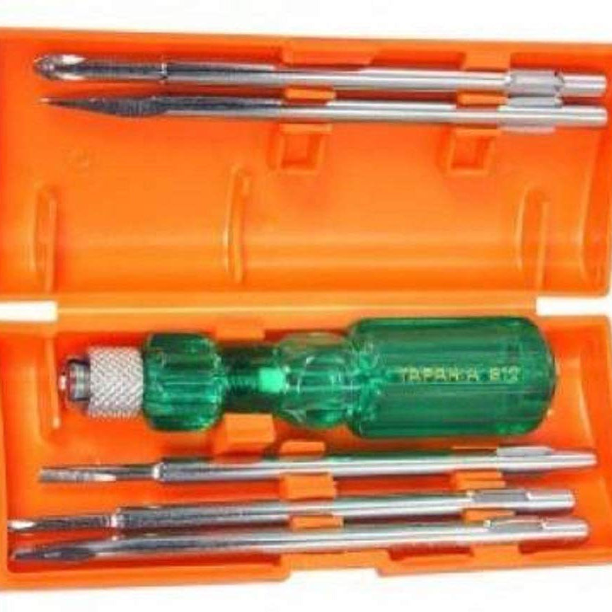 Taparia 812 with Neon Bulbs Combination Screwdriver Set, Green and Silver