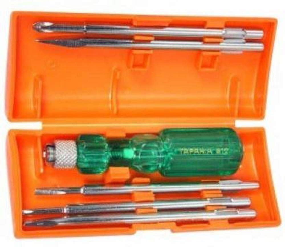 Taparia 812 with Neon Bulbs Combination Screwdriver Set, Green and Silver