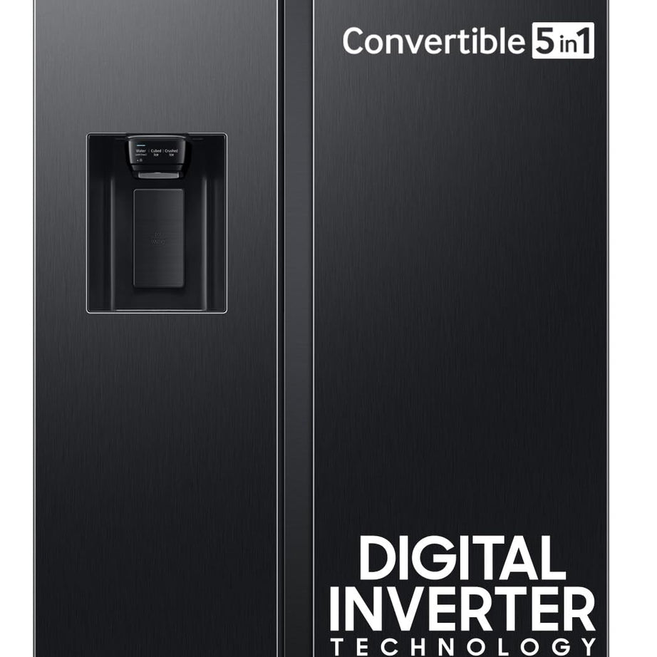 Samsung 633 L 2 Star Automatic Convertible 5 In 1 Digital Inverter Side By Side Refrigerator, (RS78CG8543B1HL, Black DOI)